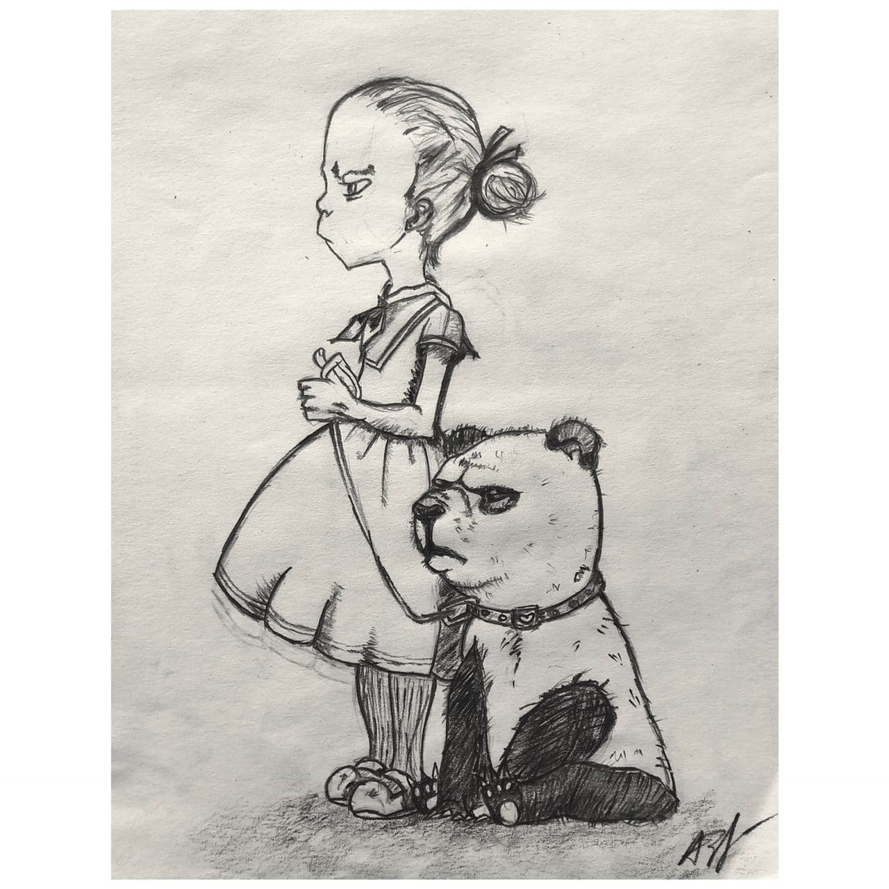 Detailed character drawing focus