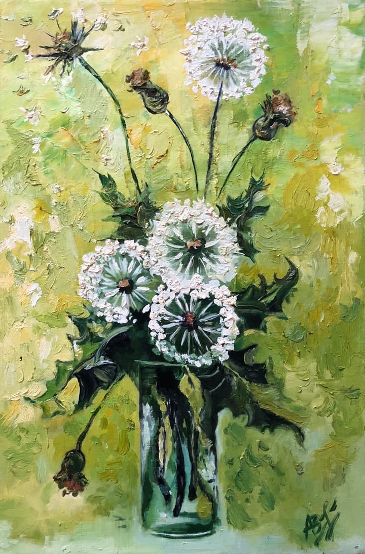 Dark floral painting